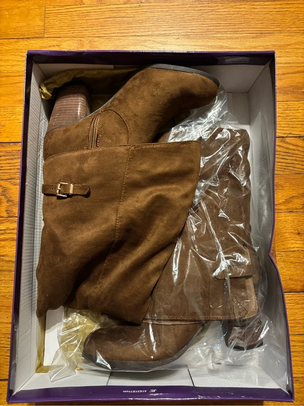 Madden Girl Daallas Brown Over-the-Knee Slouch Boots with Buckle Strap